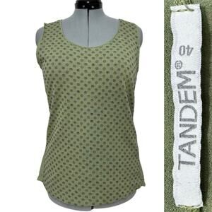Tandem Made In Italy Tank Top Lagenlook Loose Fit Lightweight Semi Sheer Sz: 40